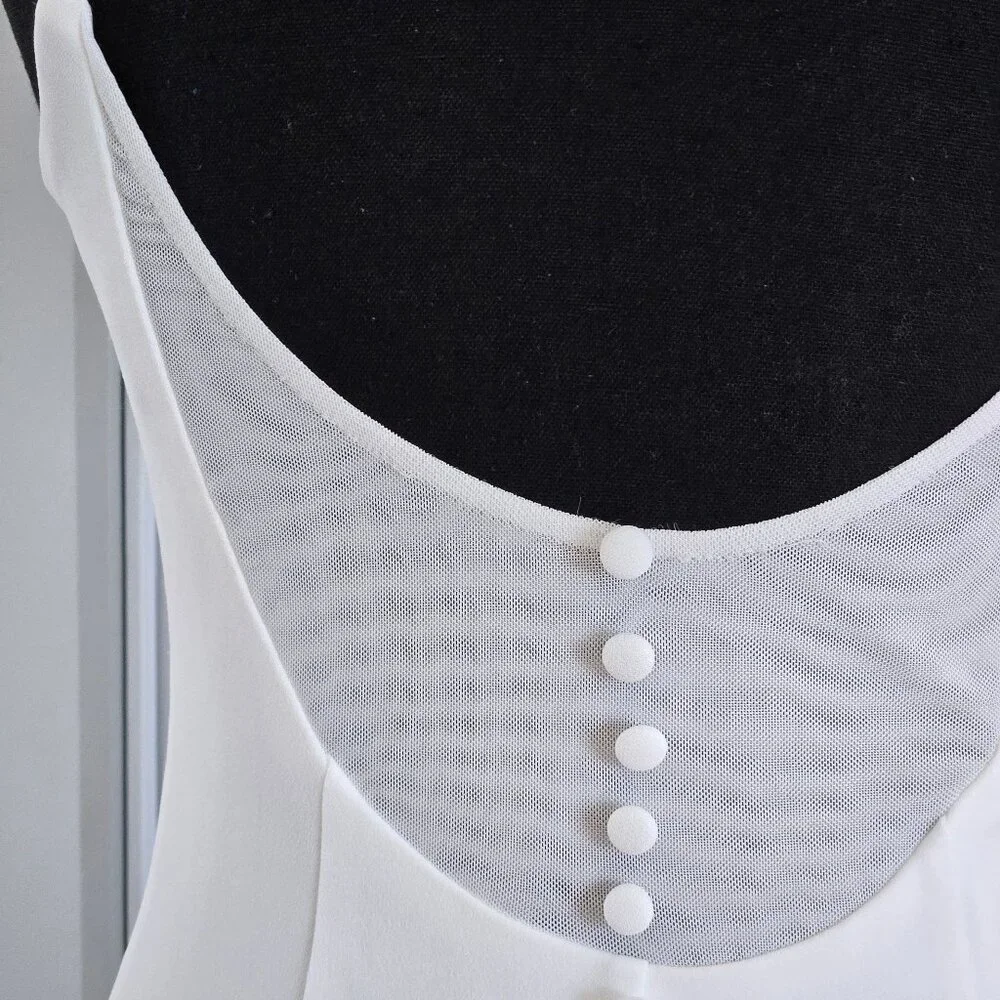 Lulus  White Sleeveless Button Back Mermaid Maxi Dress New With Tags $158 Flaw - Picture 11 of 17